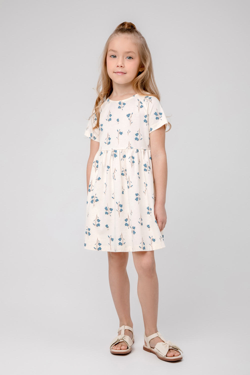 картинка Платье для девочки Crockid КР 5794 айвори, колокольчики к369 от магазина детских товаров ALiSa