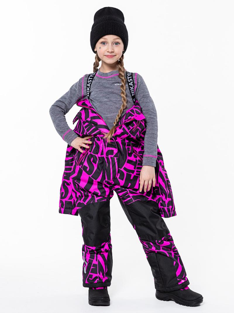 картинка Комбинезон зимний для девочки NIKASTYLE 8з1823 фуксия черный от магазина детских товаров ALiSa