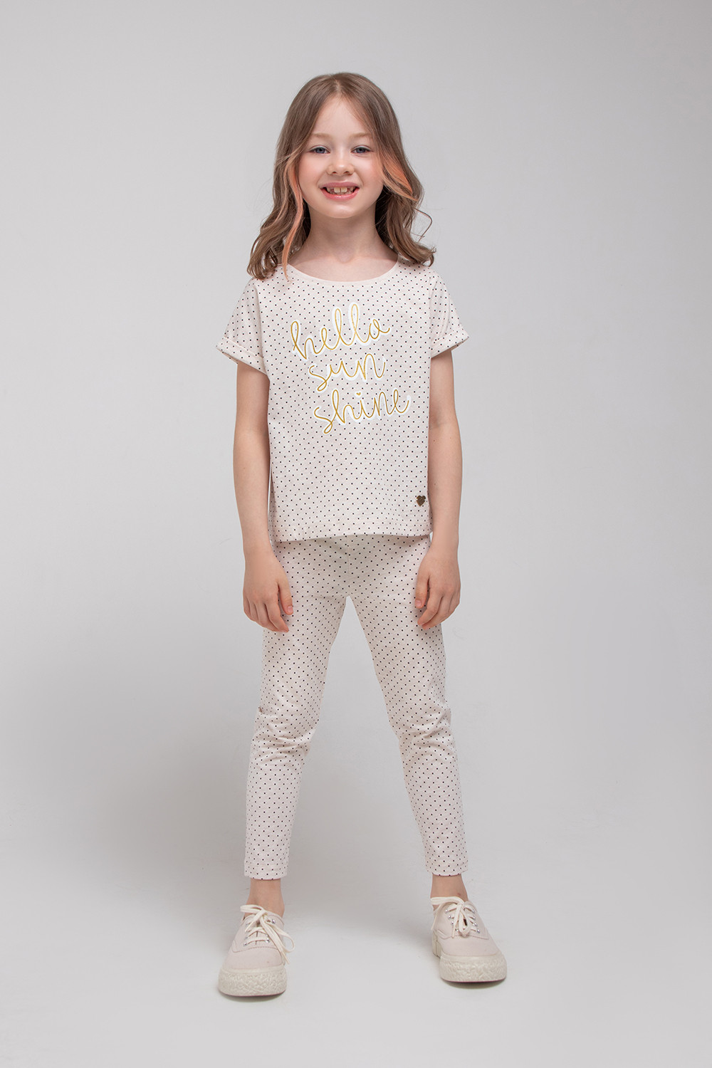 картинка Бриджи для девочки Crockid КР 4074 светло-бежевый меланж, крапинка к339 от магазина детских товаров ALiSa