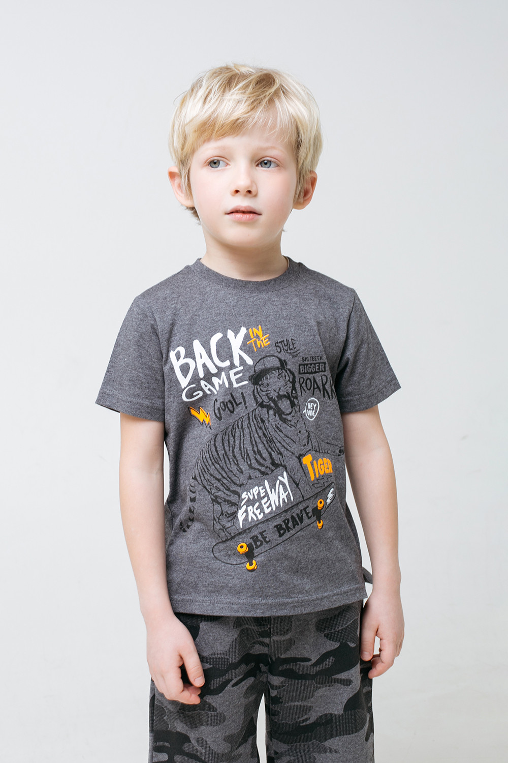 картинка Футболка для мальчика Crockid КР 301442 серый меланж к296 от магазина детских товаров ALiSa