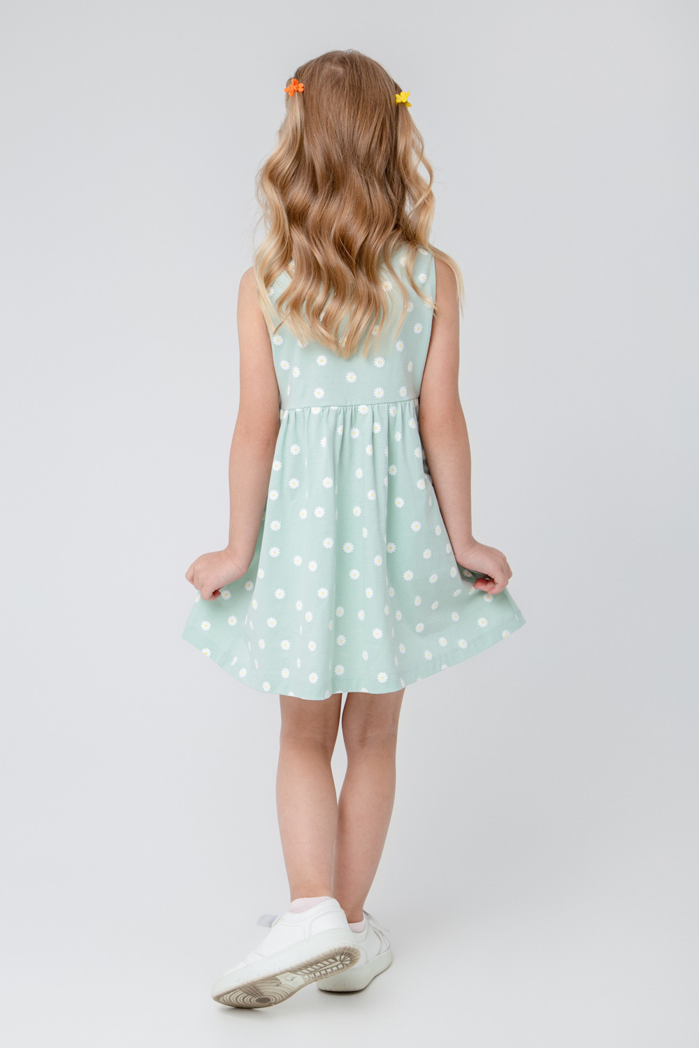 картинка Платье для девочки Crockid КР 5589 голубая дымка, маленькие ромашки к398 от магазина детских товаров ALiSa