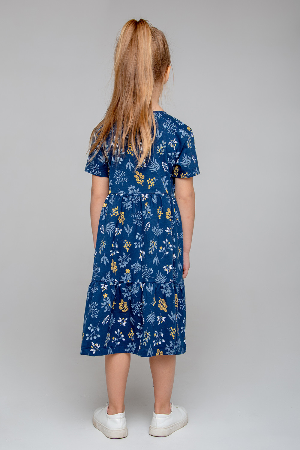 картинка Платье для девочки Crockid КР 5771 лунный океан, нежные веточки к347 от магазина детских товаров ALiSa