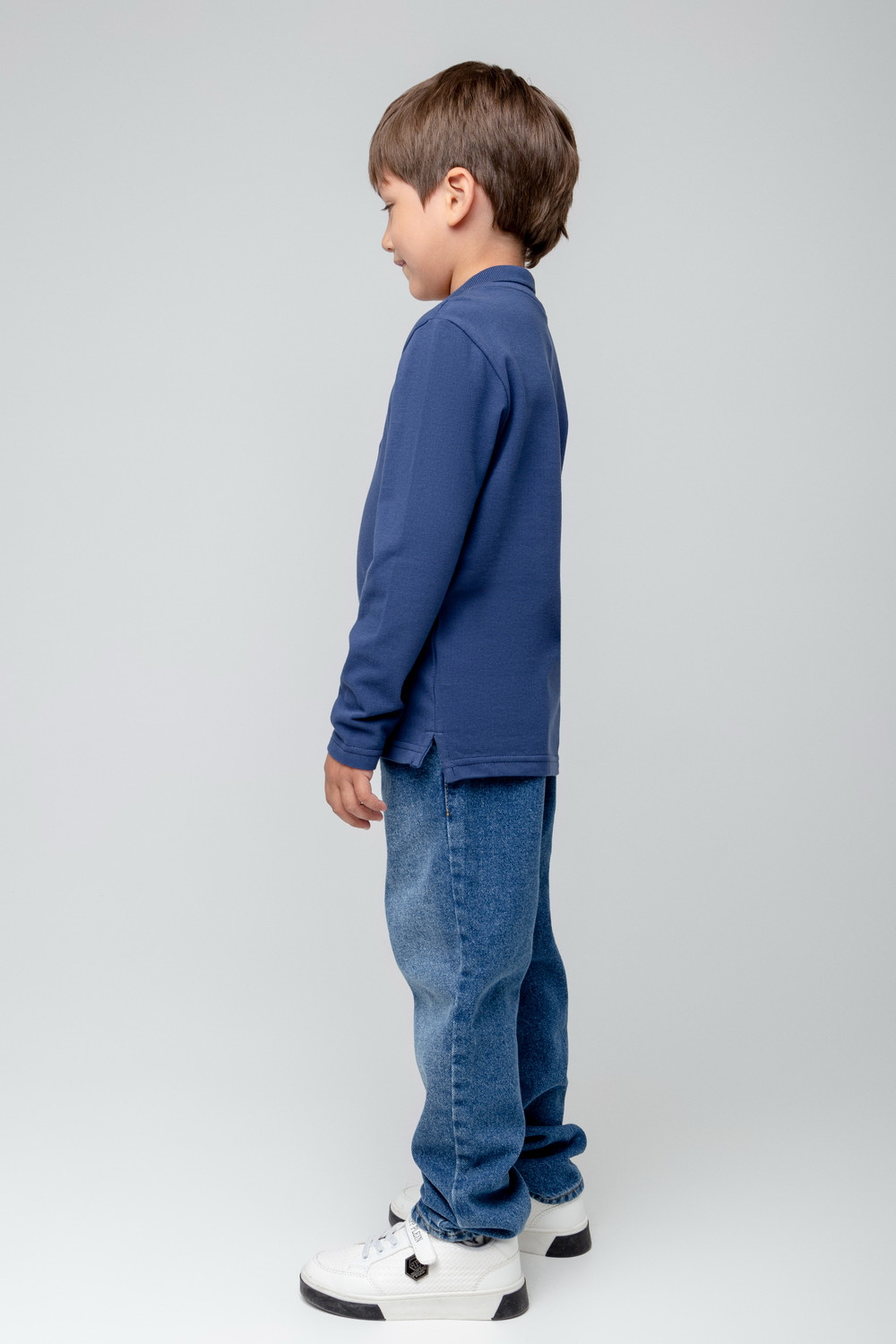 картинка Джемпер с воротником поло для мальчика Crockid К 302109-1 синий космос от магазина детских товаров ALiSa