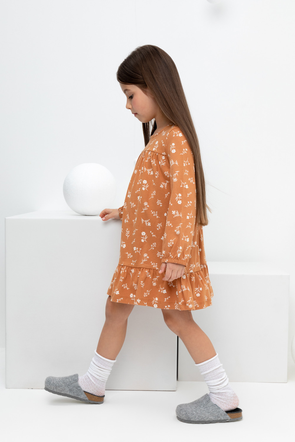 картинка Платье для девочки Crockid КР 5822 миндаль, красивые веточки к411 от магазина детских товаров ALiSa