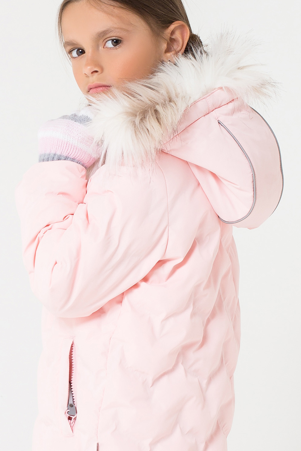 картинка Куртка зимняя удлиненная для девочки Crockid ВК 38034/1 ГР от магазина детских товаров ALiSa