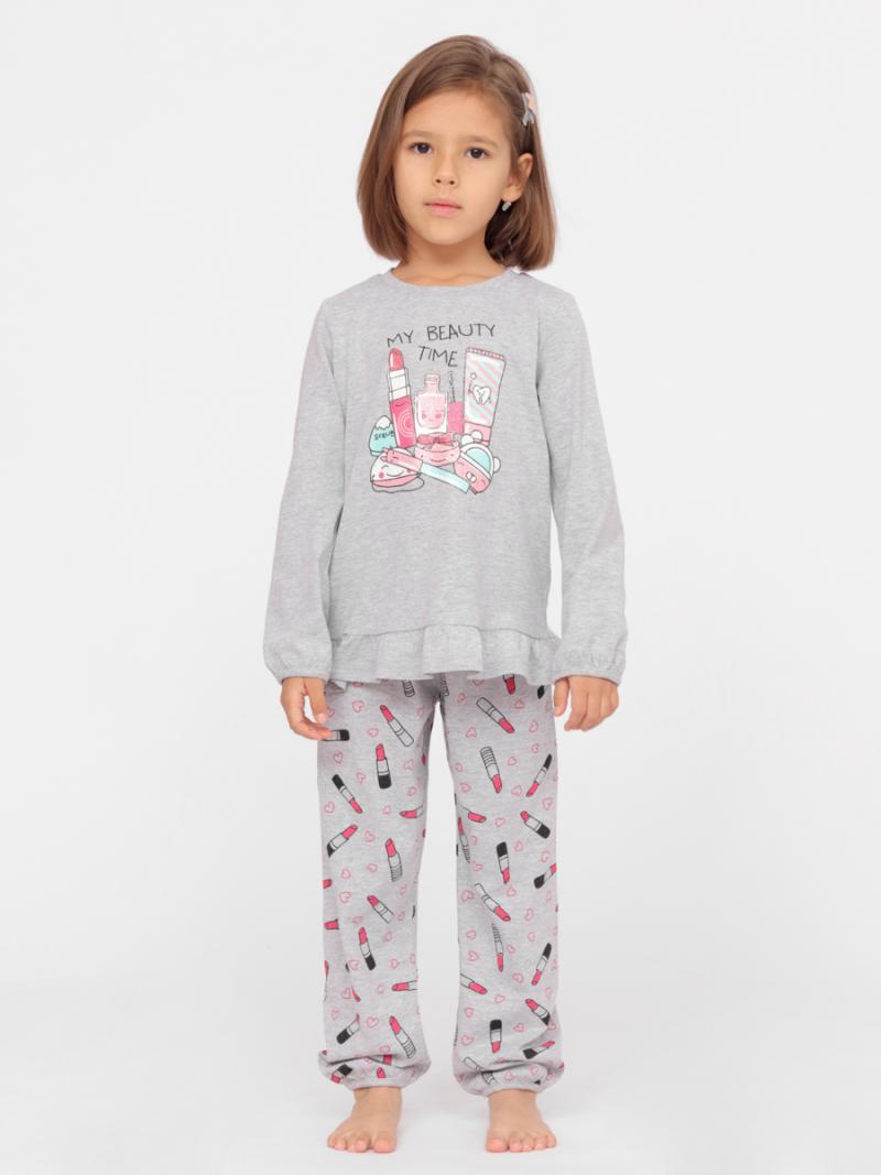 картинка Пижама для девочки Cherubino CSKG 50084-11 Светло-серый меланж от магазина детских товаров ALiSa