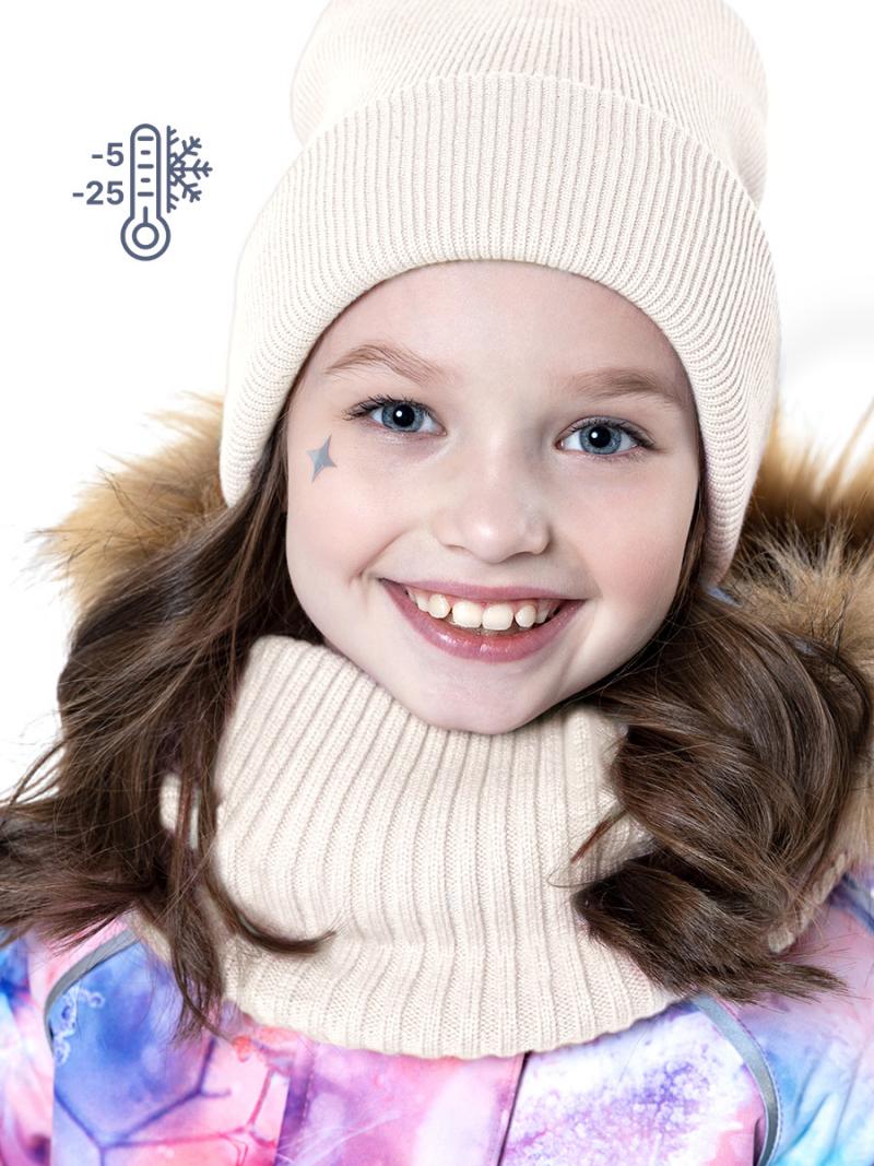 картинка Снуд зимний для девочки NIKASTYLE 17з12423 кремовый от магазина детских товаров ALiSa