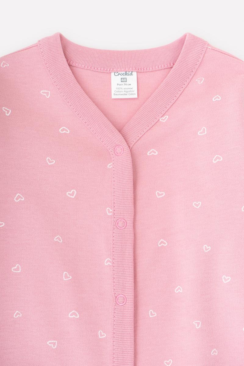 картинка Комбинезон для девочки Crockid К 6025 сердечки на розовом зефире от магазина детских товаров ALiSa