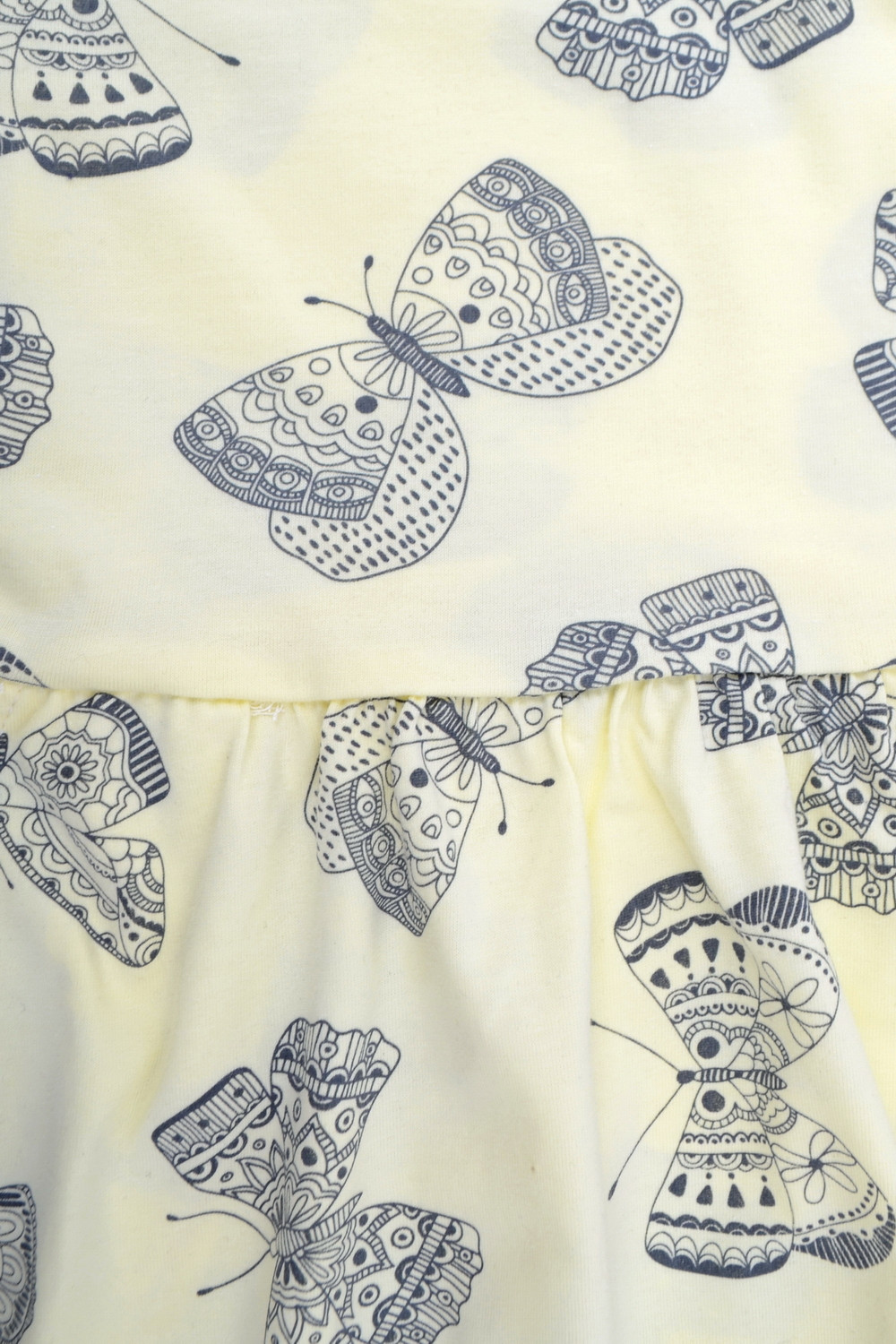 картинка Платье для девочки Crockid К 5644 бледно-лимонный, бабочки от магазина детских товаров ALiSa