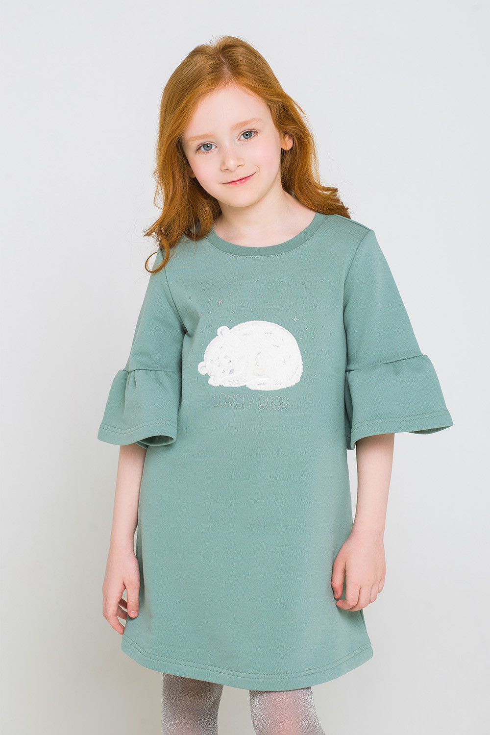 картинка Платье для девочки Crockid КР 5556 серо-зеленый к219 от магазина детских товаров ALiSa