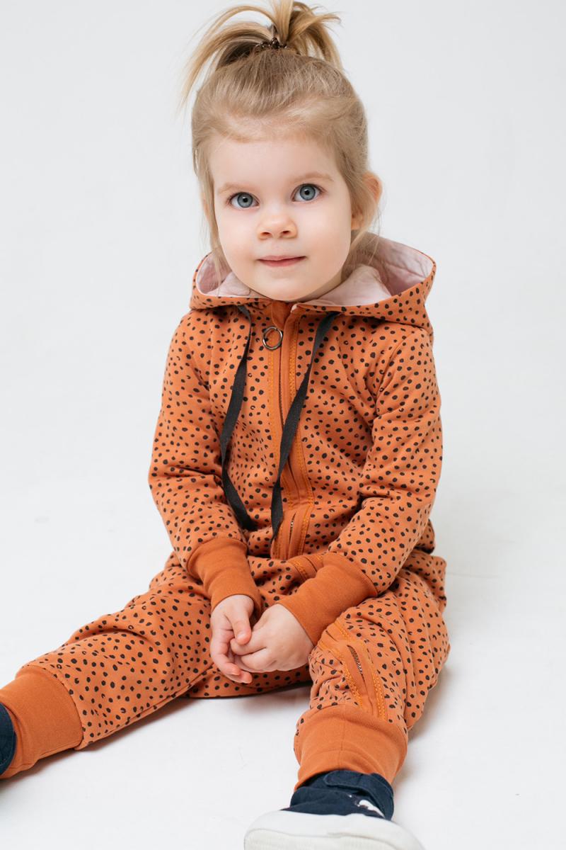картинка Комбинезон для девочки Crockid КР 6383 миндаль, маленькие пятнышки к293 от магазина детских товаров ALiSa