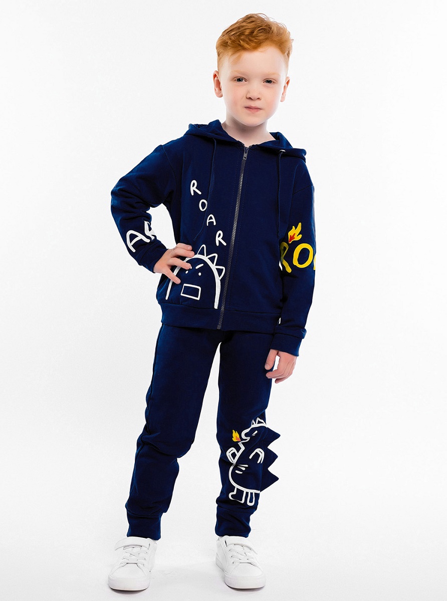 картинка Комплект футер двухнитка для мальчика Youlala YLA 8583310101 Темно-синий от магазина детских товаров ALiSa