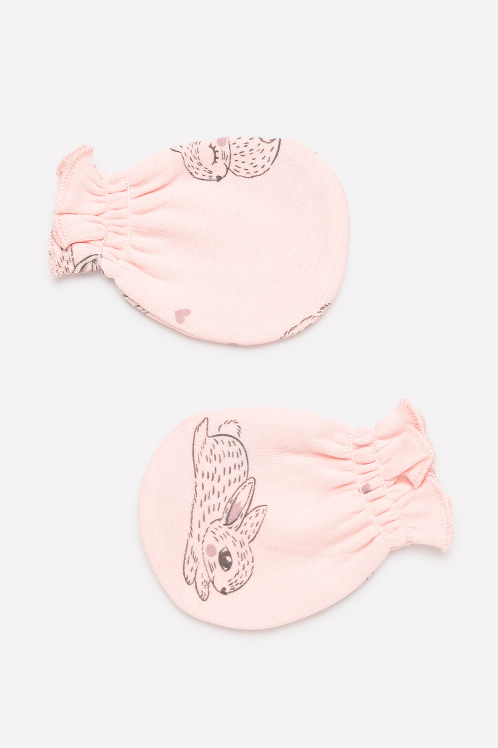 картинка Рукавички для девочки Crockid К 8528 зайчики и сердечки на светло-розовом от магазина детских товаров ALiSa