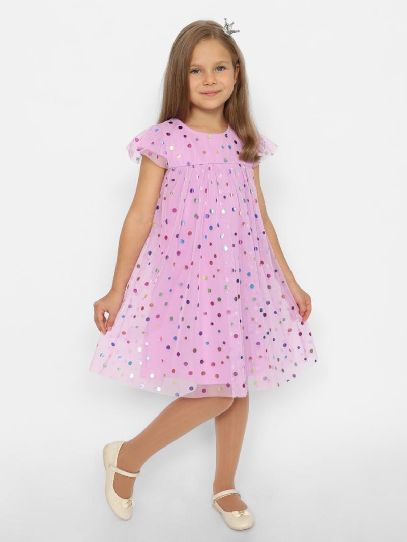 картинка Платье для девочки Cherubino CWKG 63634-45 Лаванда от магазина детских товаров ALiSa
