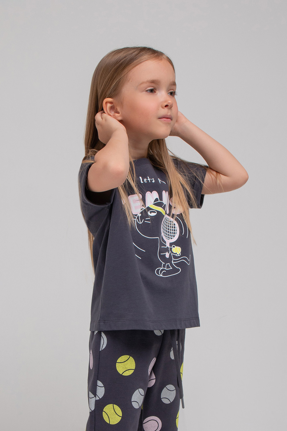 картинка Футболка для девочки Crockid КР 301702 темно-серый к338 от магазина детских товаров ALiSa