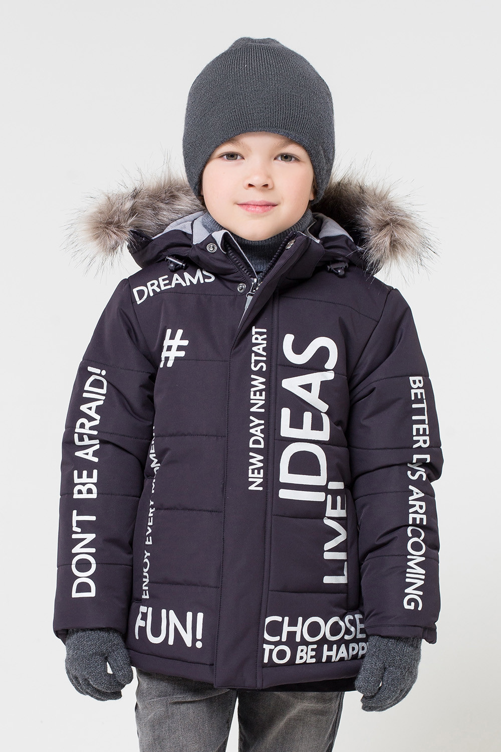 картинка Куртка зимняя для мальчика Crockid ВК 36040/3 ГР от магазина детских товаров ALiSa