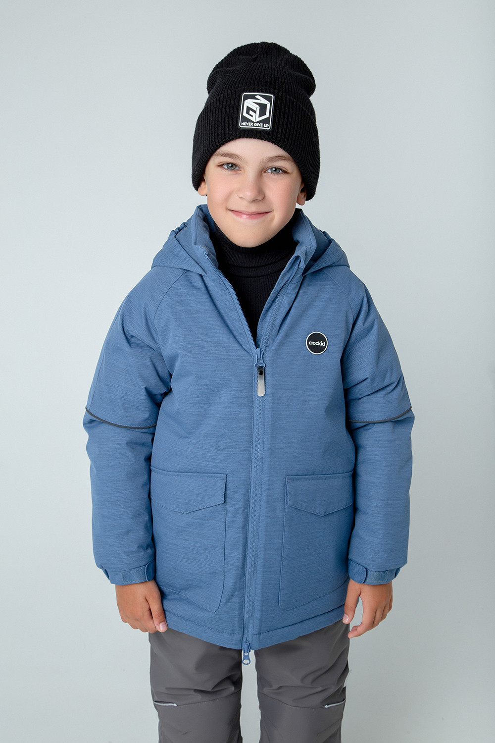 картинка Куртка зимняя для мальчика Crockid ВК 36082/1 ГР от магазина детских товаров ALiSa