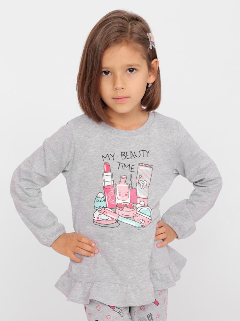 картинка Пижама для девочки Cherubino CSKG 50084-11 Светло-серый меланж от магазина детских товаров ALiSa