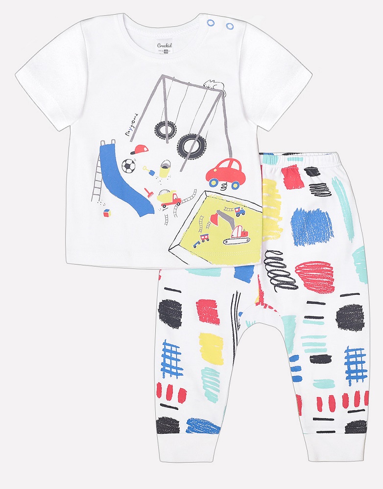 картинка Комплект для мальчика Crockid К 2567 белый + цветные штрихи от магазина детских товаров ALiSa