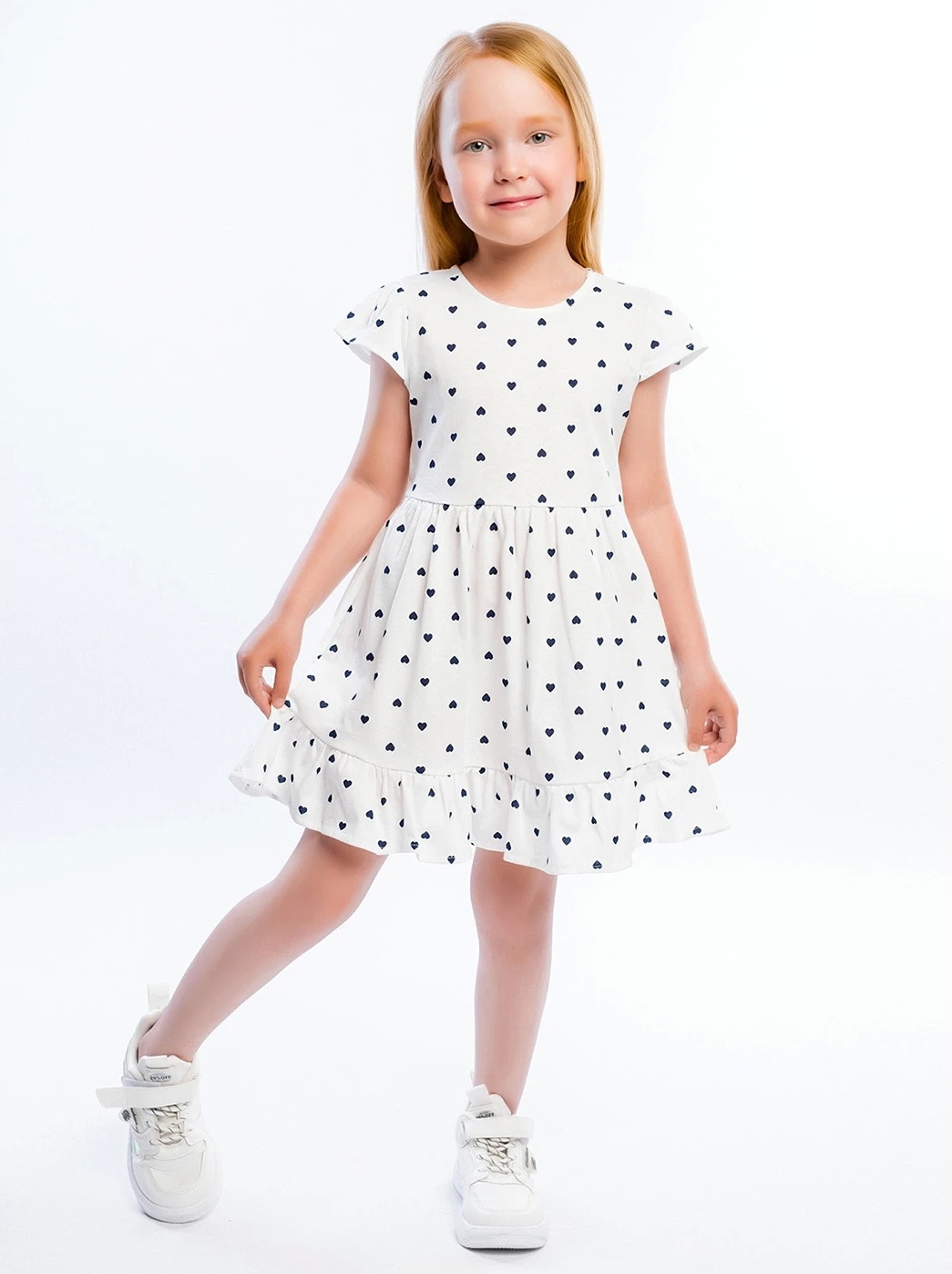 картинка Платье для девочки Youlala YLA 1573102302 Белый сердечки от магазина детских товаров ALiSa