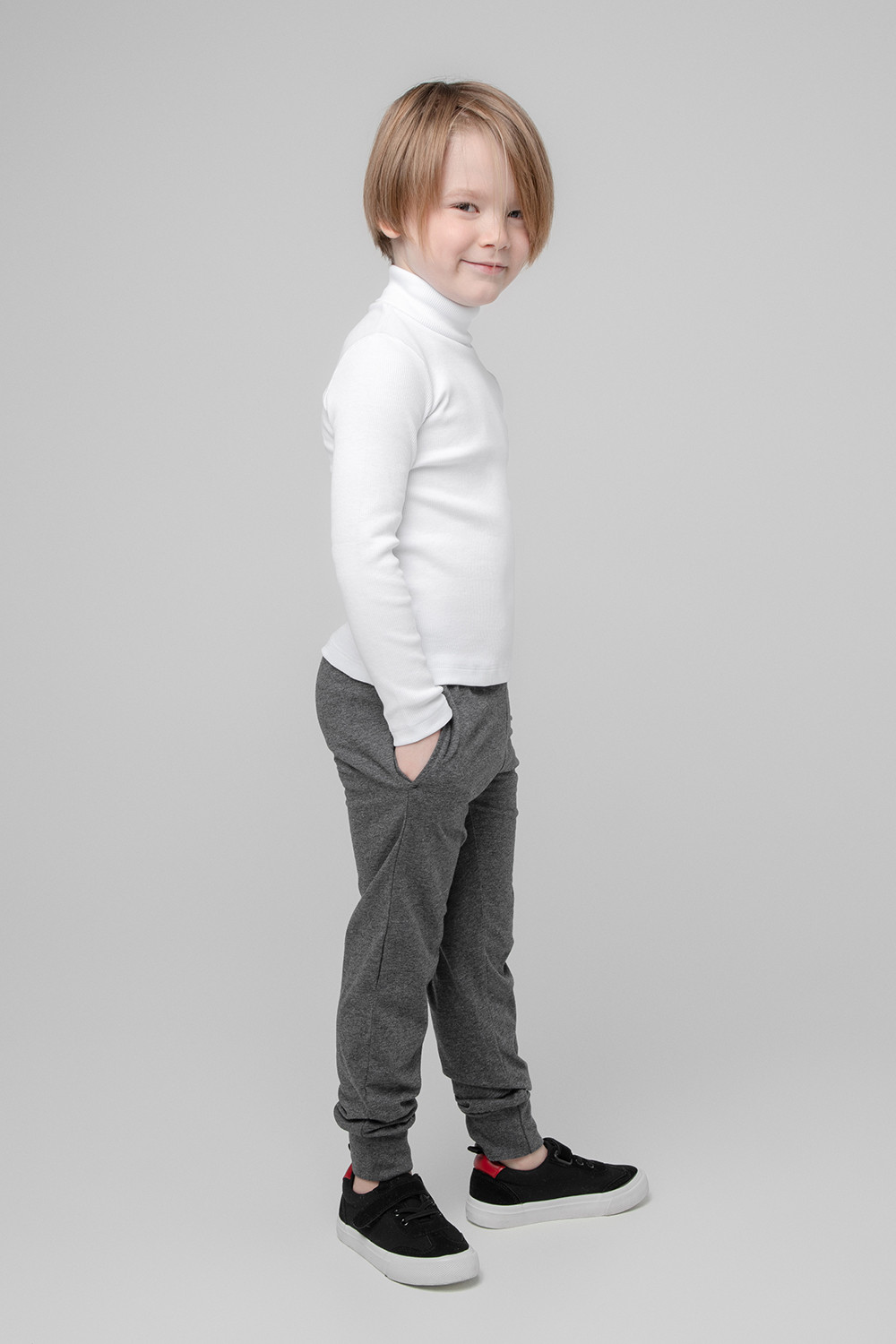 картинка Брюки для мальчика Crockid КР 400472 серый меланж к356 от магазина детских товаров ALiSa