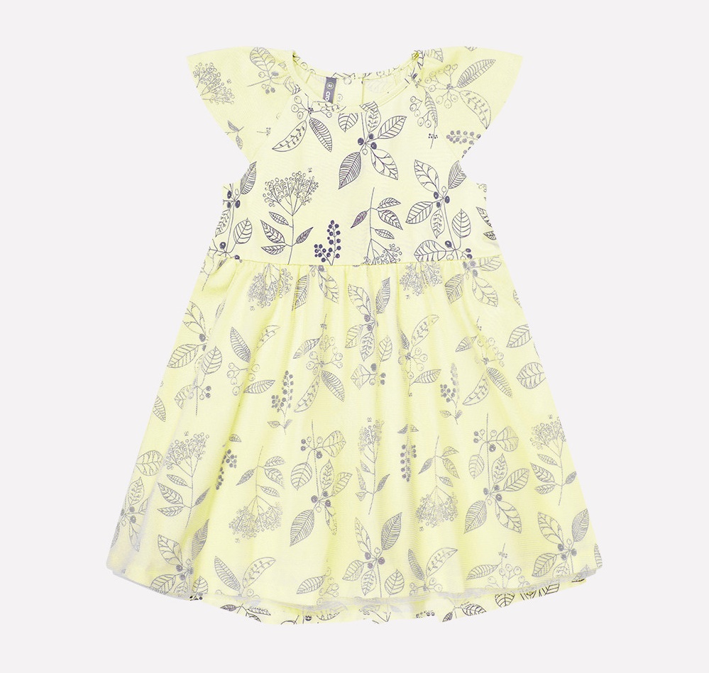 картинка Платье для девочки Crockid К 5537 бледно-лимонный, летние цветы от магазина детских товаров ALiSa
