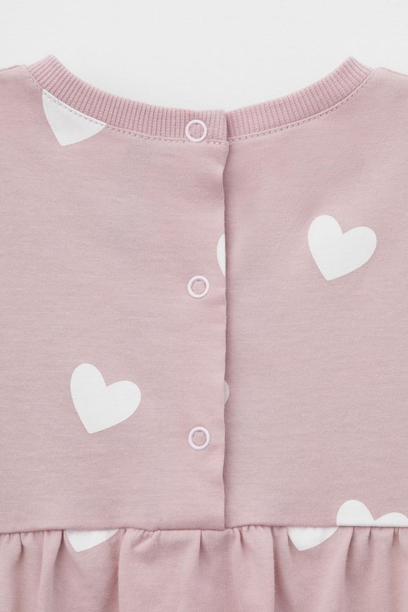картинка Полукомбинезон для девочки Crockid КР 6494 розово-сиреневый сердечки к447 от магазина детских товаров ALiSa