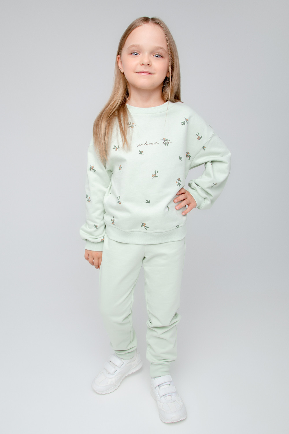 картинка Брюки для девочки Crockid КР 400542 зеленая лилия к387 от магазина детских товаров ALiSa