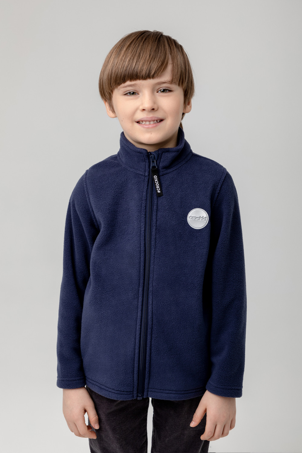 картинка Куртка флисовая для мальчика Crockid ФЛ 34025 глубокий синий от магазина детских товаров ALiSa