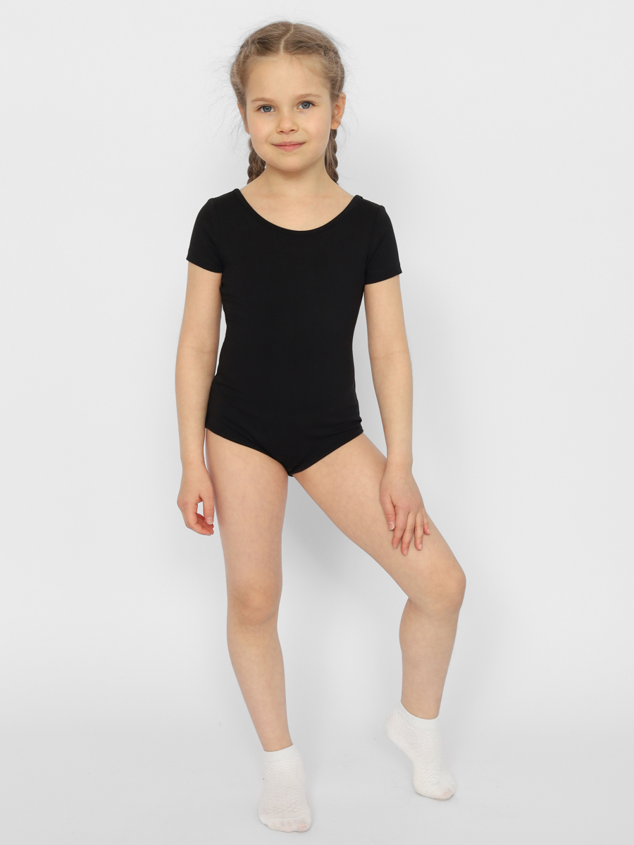 картинка Купальник гимнастический для девочки Cherubino CAKG 40016-22 Черный от магазина детских товаров ALiSa