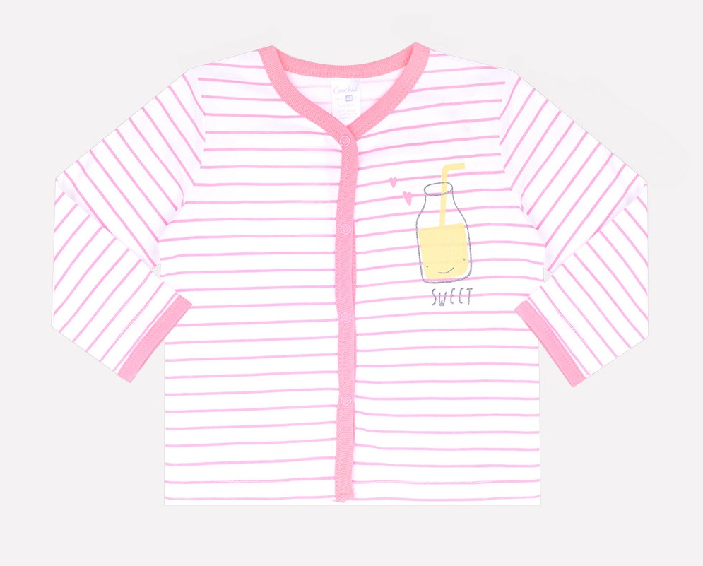картинка Кофточка для девочки Crockid К 300462 розовая полоска на белом от магазина детских товаров ALiSa