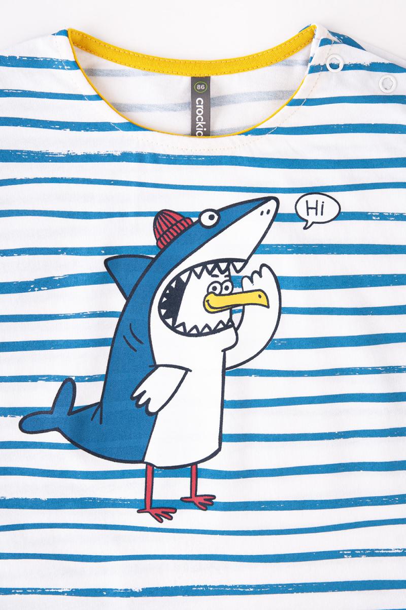 картинка Полукомбинезон для мальчика Crockid КР 6251 морская волна, полоска к324 от магазина детских товаров ALiSa