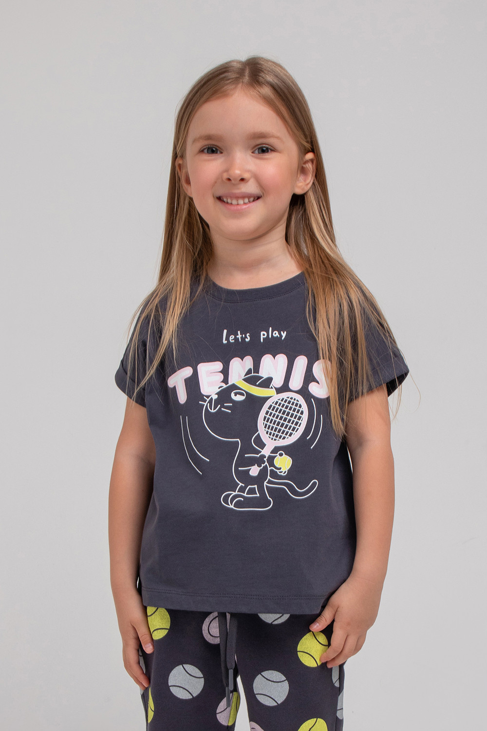 картинка Футболка для девочки Crockid КР 301702 темно-серый к338 от магазина детских товаров ALiSa
