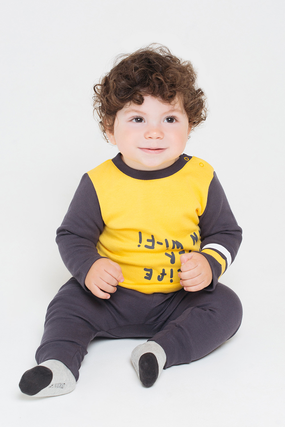 картинка Джемпер для мальчика Crockid К 300725 желтый, темно-серый от магазина детских товаров ALiSa