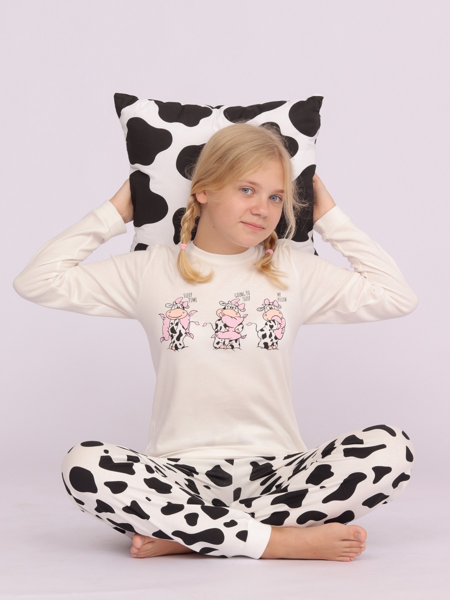 картинка Пижама для девочки Cherubino CSJG 50103-21 Экрю от магазина детских товаров ALiSa