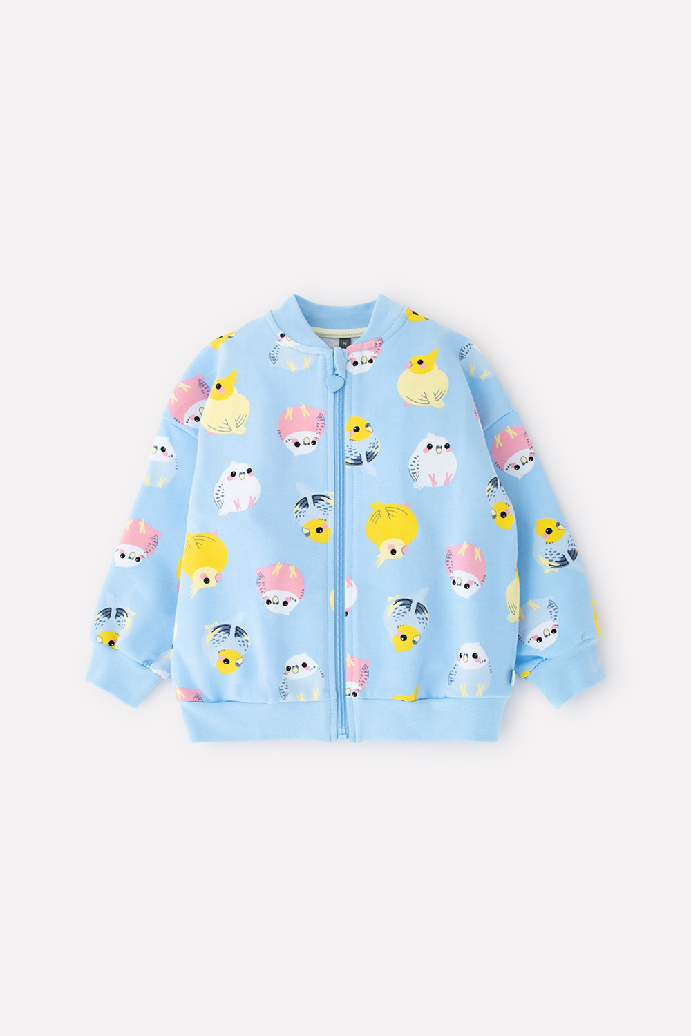 картинка Куртка для девочки Crockid КР 301670 небесный, цветные попугайчики к319 от магазина детских товаров ALiSa