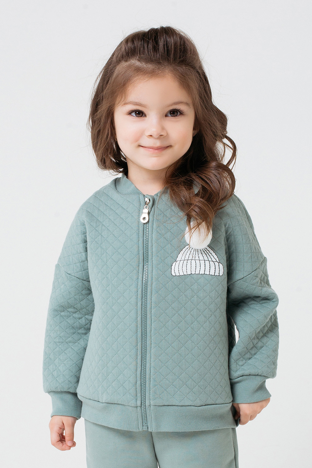 картинка Куртка для девочки Crockid КР 300772 серо-зеленый к217 от магазина детских товаров ALiSa