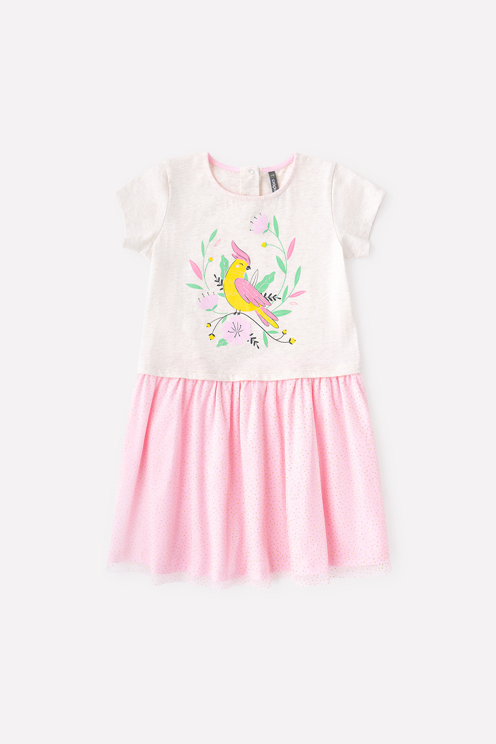 картинка Платье для девочки Crockid КР 5743 светло-бежевый меланж, розовое облако к333 от магазина детских товаров ALiSa