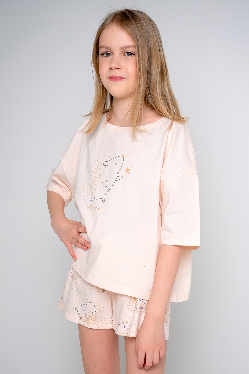 картинка Пижама для девочки КБ 2791 светлый жемчуг, утро в лесу от магазина детских товаров ALiSa