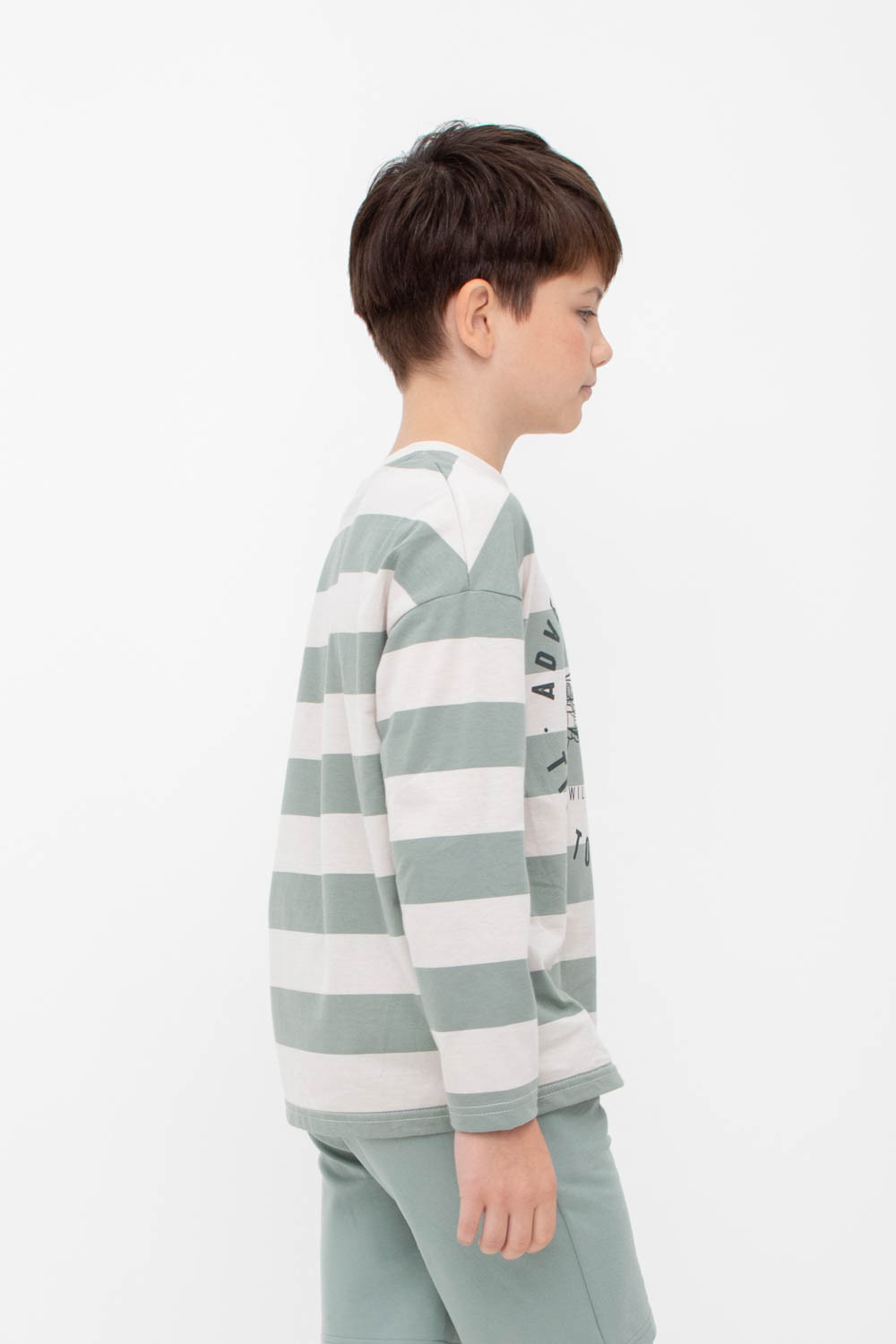 картинка Джемпер для мальчика Crockid КР 302237 бежевый, полынь, полоска к426 от магазина детских товаров ALiSa