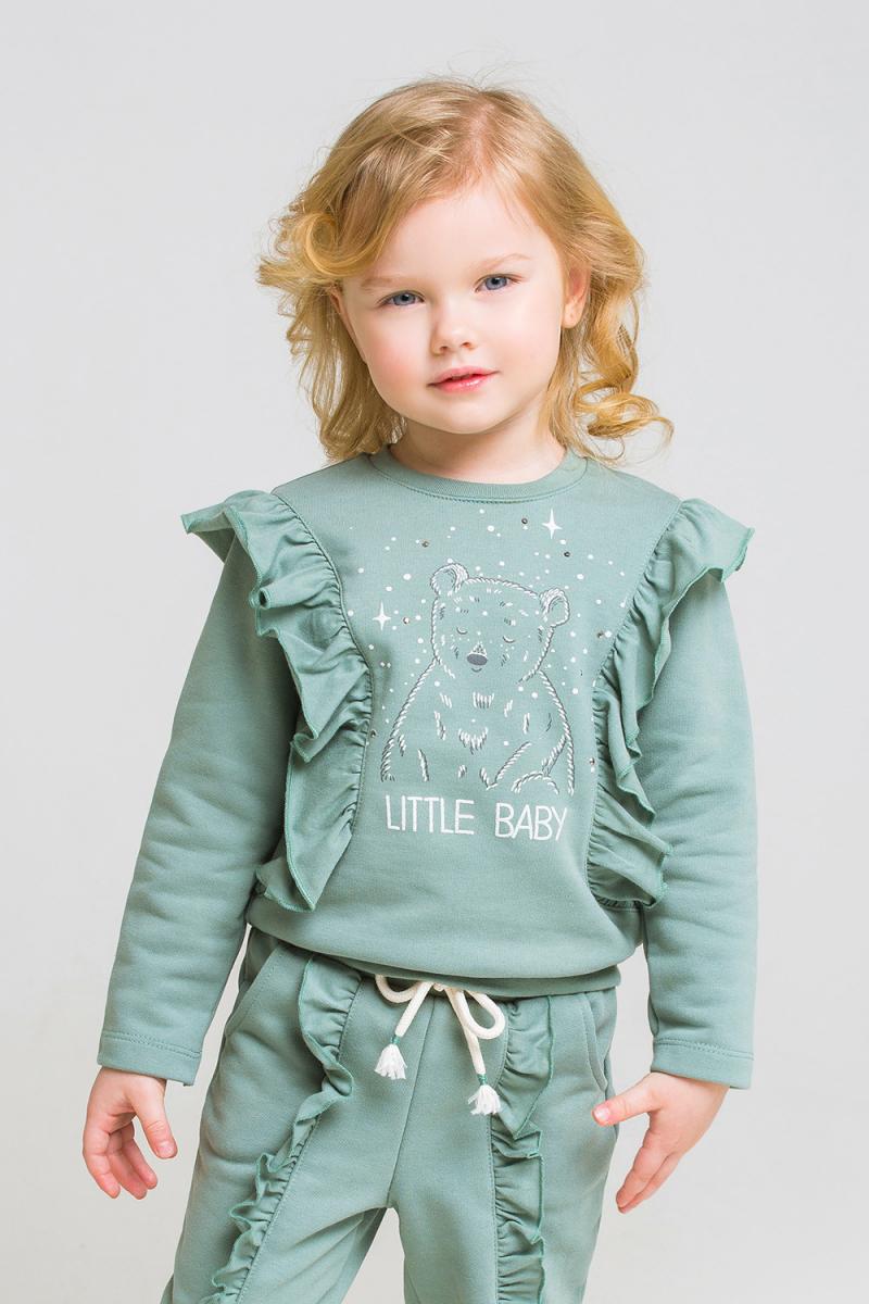 картинка Джемпер для девочки Crockid КР 300774 серо-зеленый к217 от магазина детских товаров ALiSa