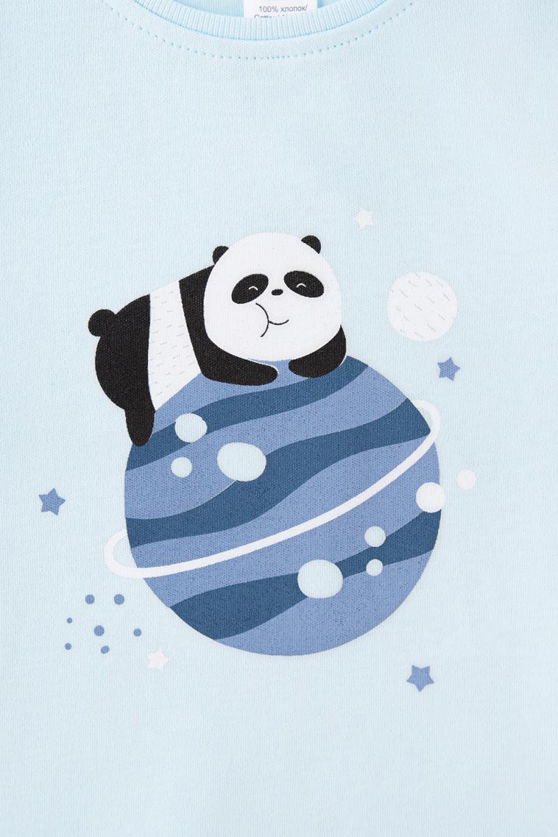 картинка Футболка для мальчика Crockid К 300582 небесный (космические панды) от магазина детских товаров ALiSa