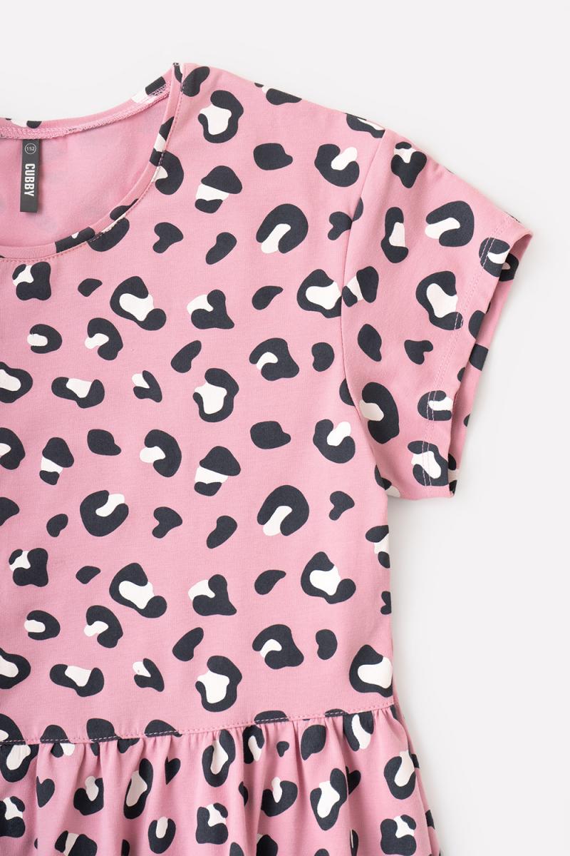 картинка Платье для девочки КБ 5758 розовый зефир, леопард к74 от магазина детских товаров ALiSa