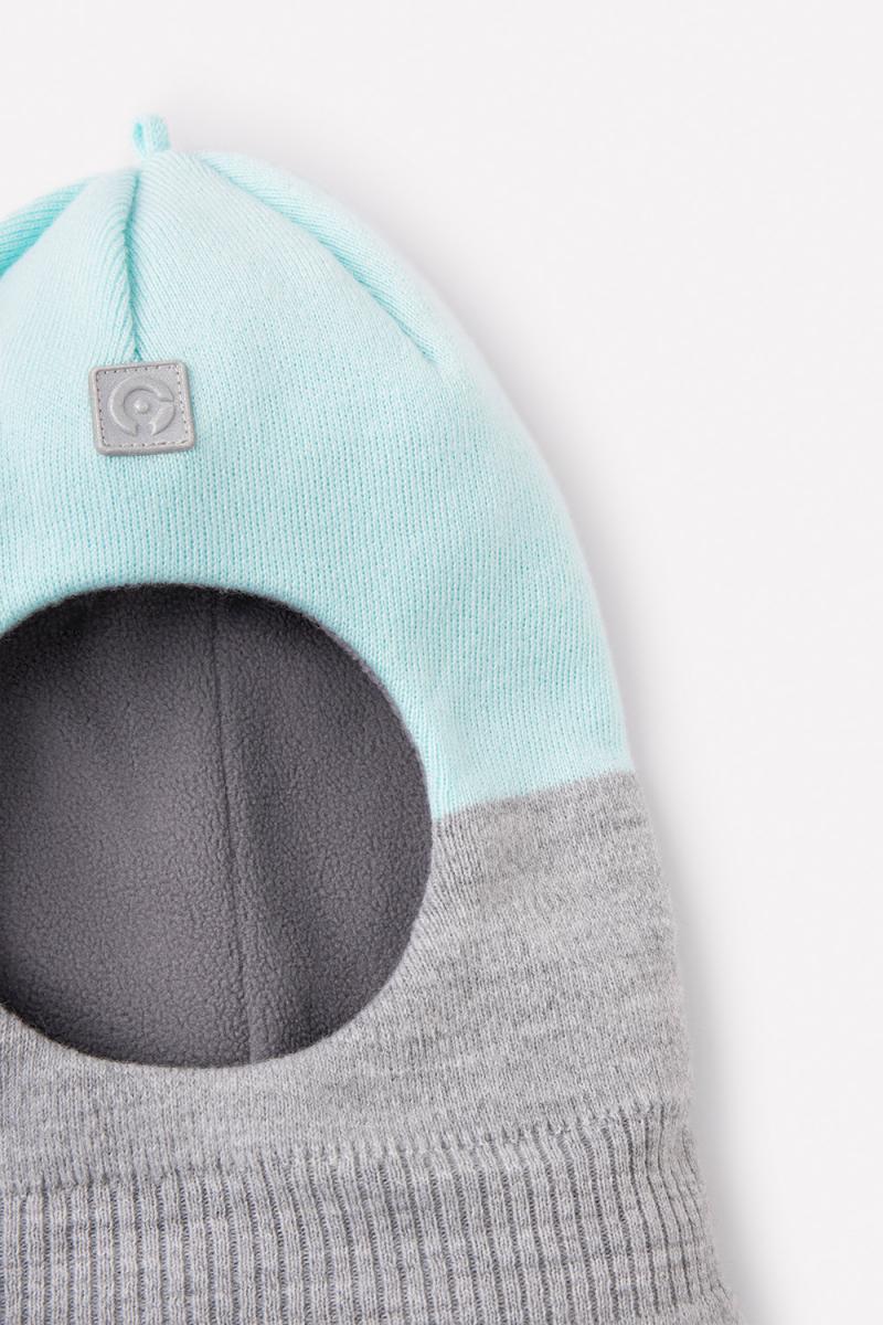 картинка Шапка-шлем детская Crockid КВ 20148/21ш светло-серый меланж, светлая бирюза от магазина детских товаров ALiSa