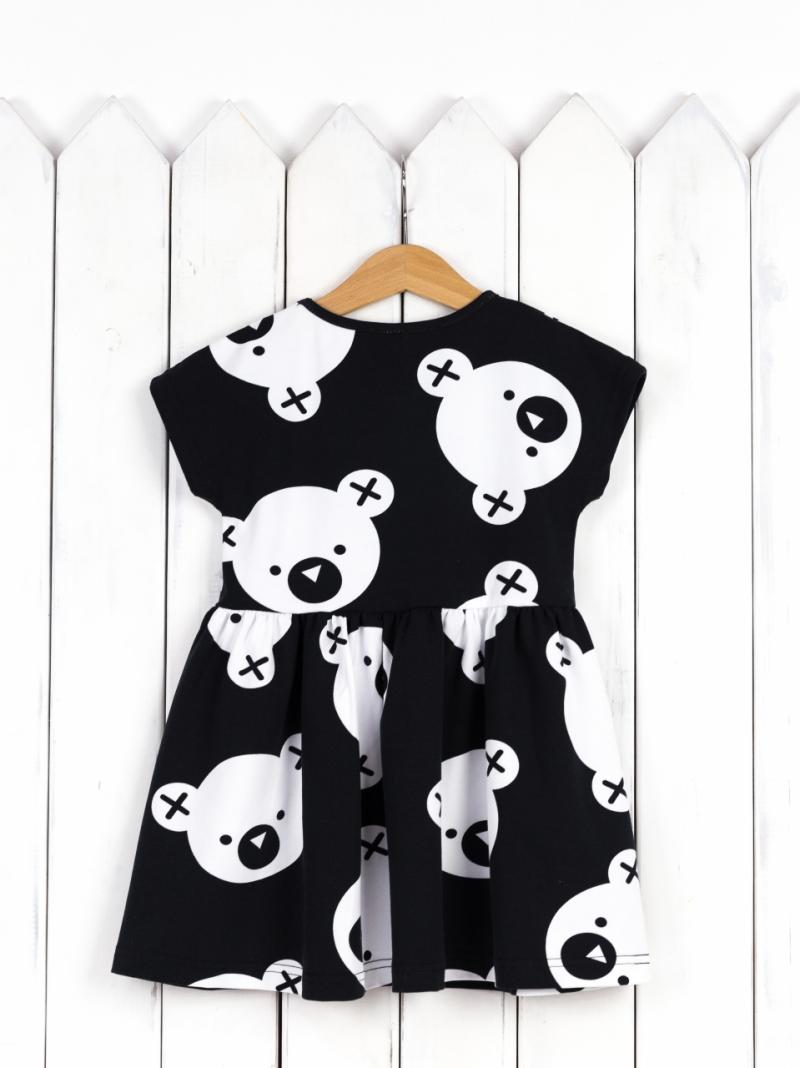 картинка Платье для девочки Baby Boom С214/1-К Мишки на черном Б101 от магазина детских товаров ALiSa