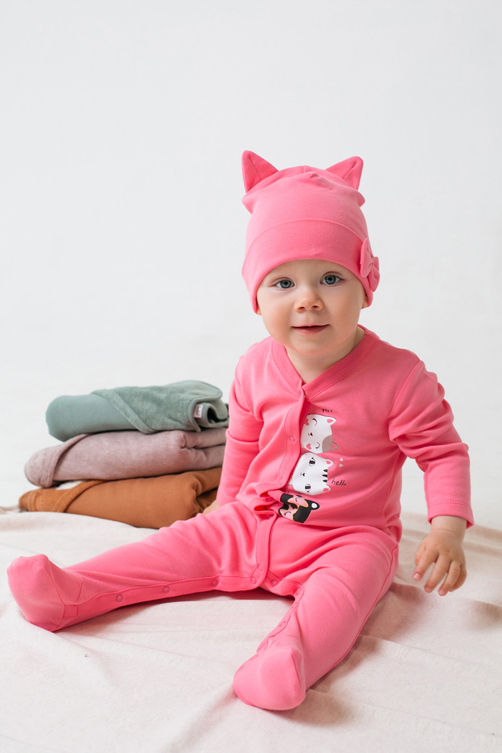 картинка Комбинезон для девочки Crockid К 6025 клубничное суфле (леопардовый котенок) от магазина детских товаров ALiSa