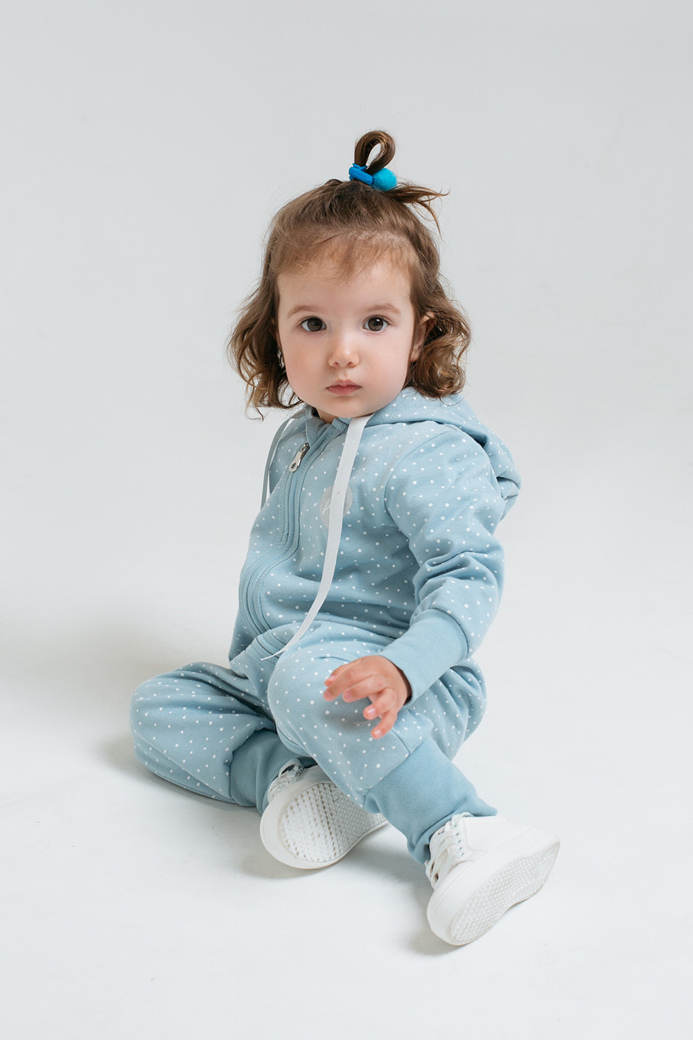 картинка Комбинезон для девочки Crockid КР 6392 голубой, горошки к309 от магазина детских товаров ALiSa