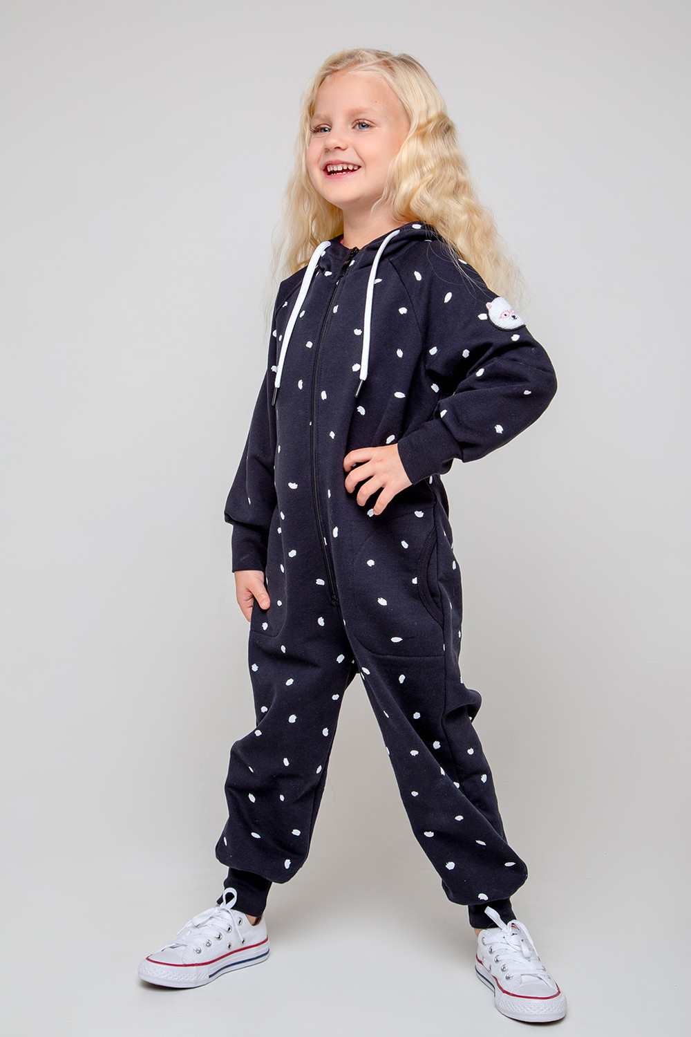 картинка Комбинезон для девочки Crockid КР 6435 черный, маленькие мазки к343 от магазина детских товаров ALiSa