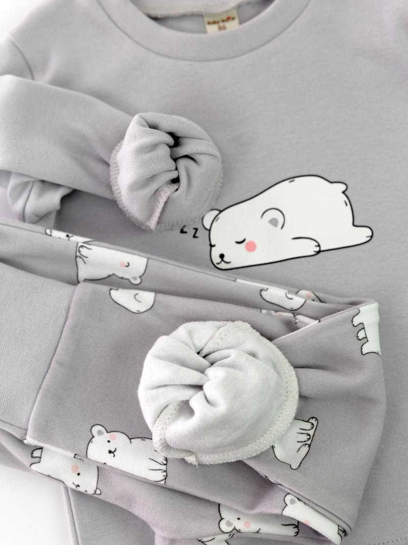 картинка Пижама детская Baby Boom КД410/1-И Мишки белые на сером от магазина детских товаров ALiSa