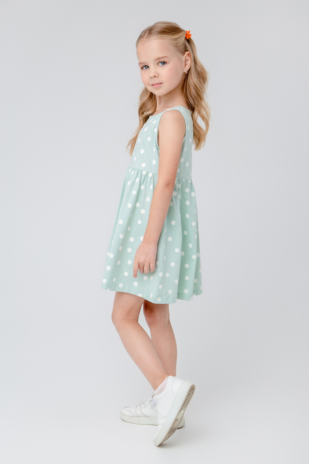 картинка Платье для девочки Crockid КР 5589 голубая дымка, маленькие ромашки к398 от магазина детских товаров ALiSa